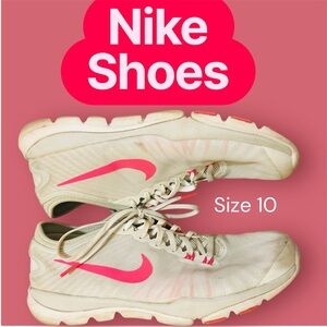 Nike White and Pink Athletic Shoes size 10